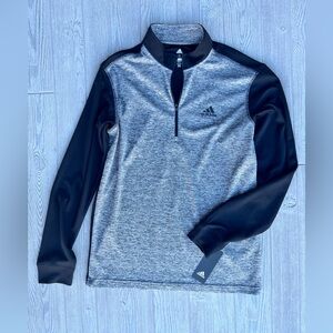 NWT Adidas Double Pique Golf Quarter Zip Heather Gray and Black Shirt Sz Small